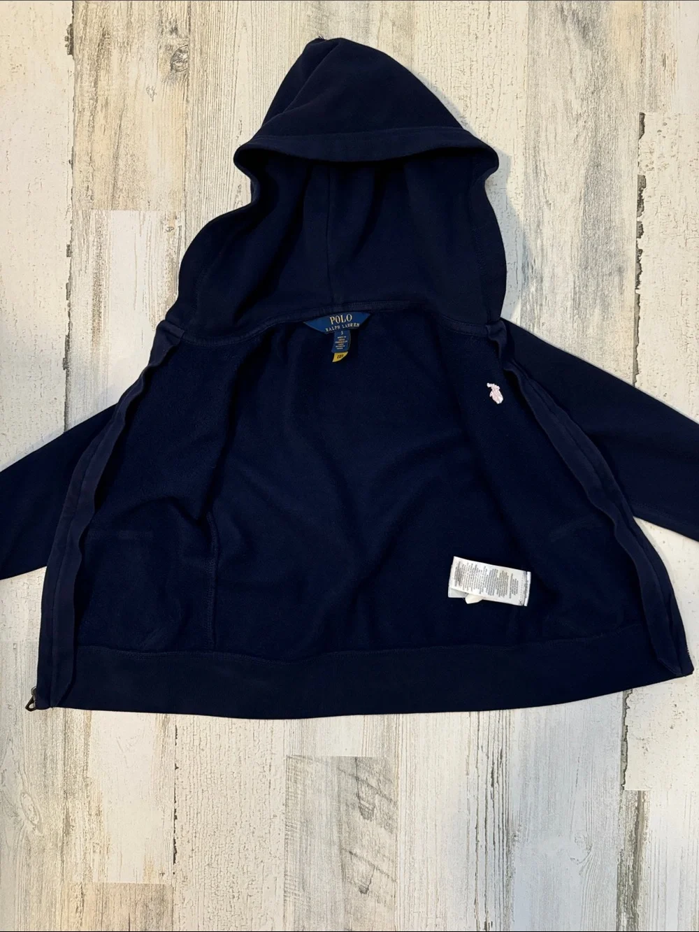 Polo Ralph Lauren Navy Pink Pony Zip Split Pockets Long Sleeve Hoodie Jacket 5
